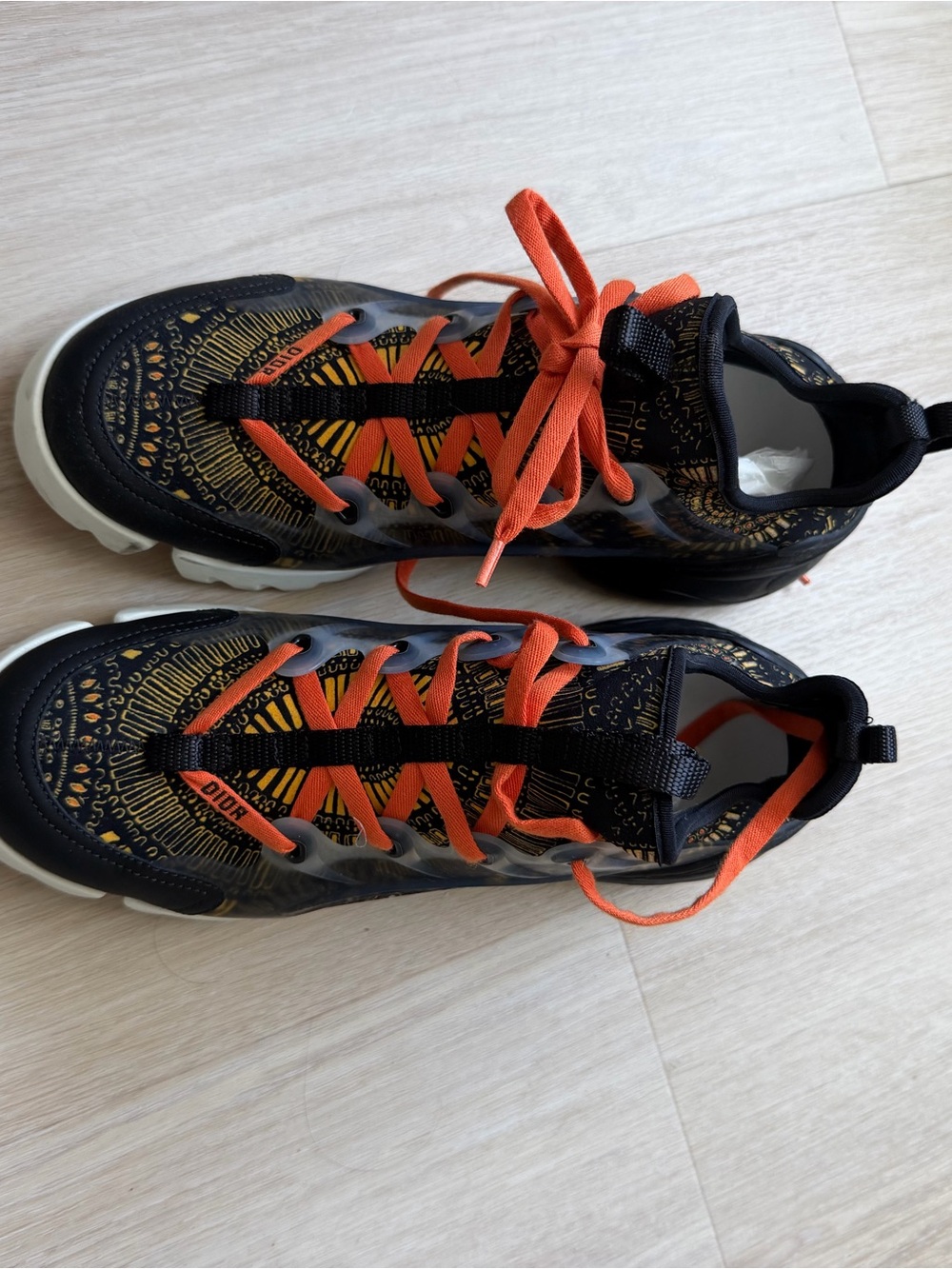 Dior DConnect Black & Orange Athletic Sneakers